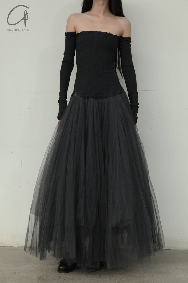 Marc Le Bihan 21908 Shrink Silk Ballet Dress Flat Shoulder Series Triple Gauze Skin-friendly MLB-21908-GRIS FONCE GRIS FONCE 24 New Colors